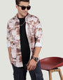 DOUBLE POCKET FILIPPO BROWN OVERSHIRT PRINTED SHIRT