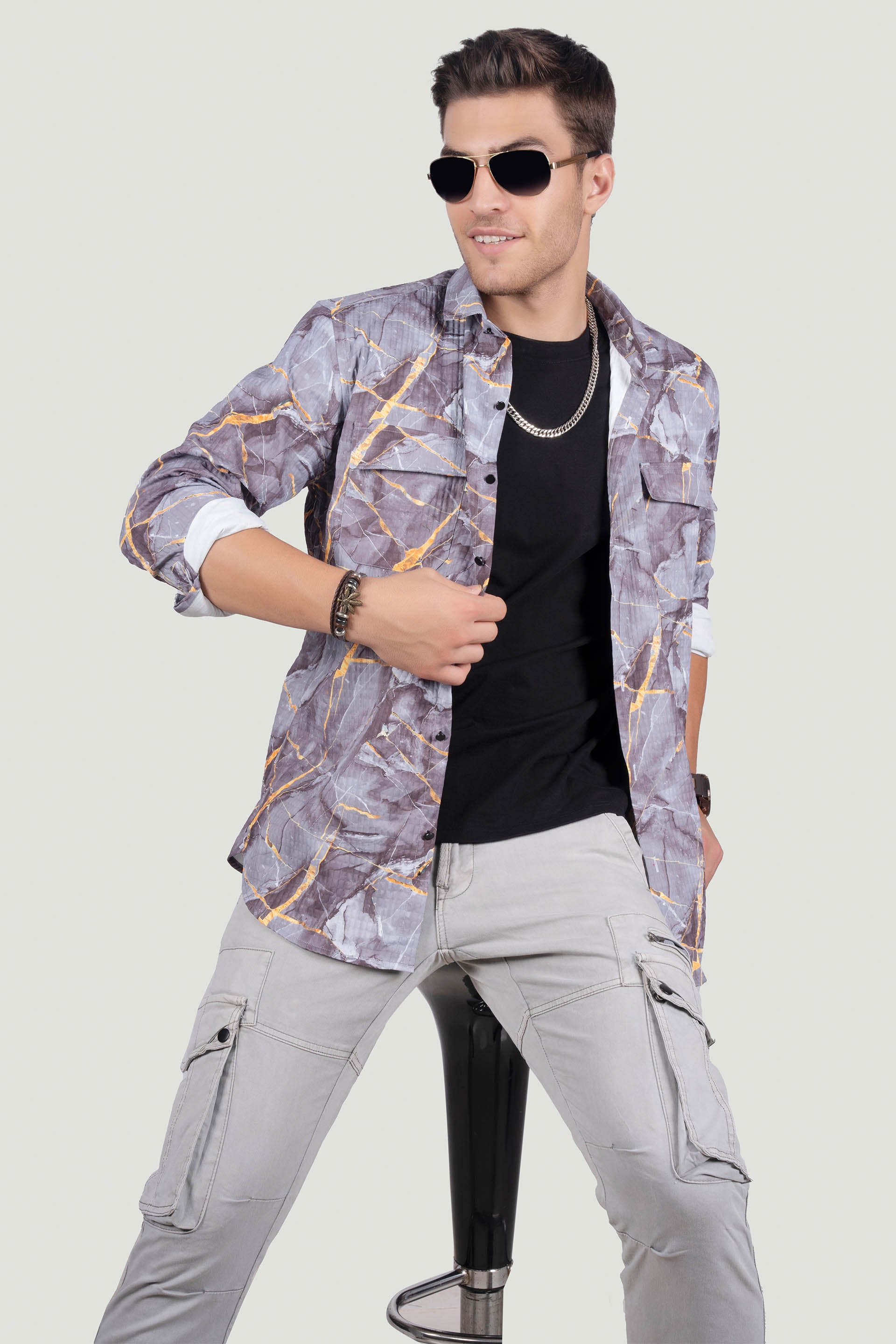 double-pocket-gennaro-brown-overshirt-printed-shirt
