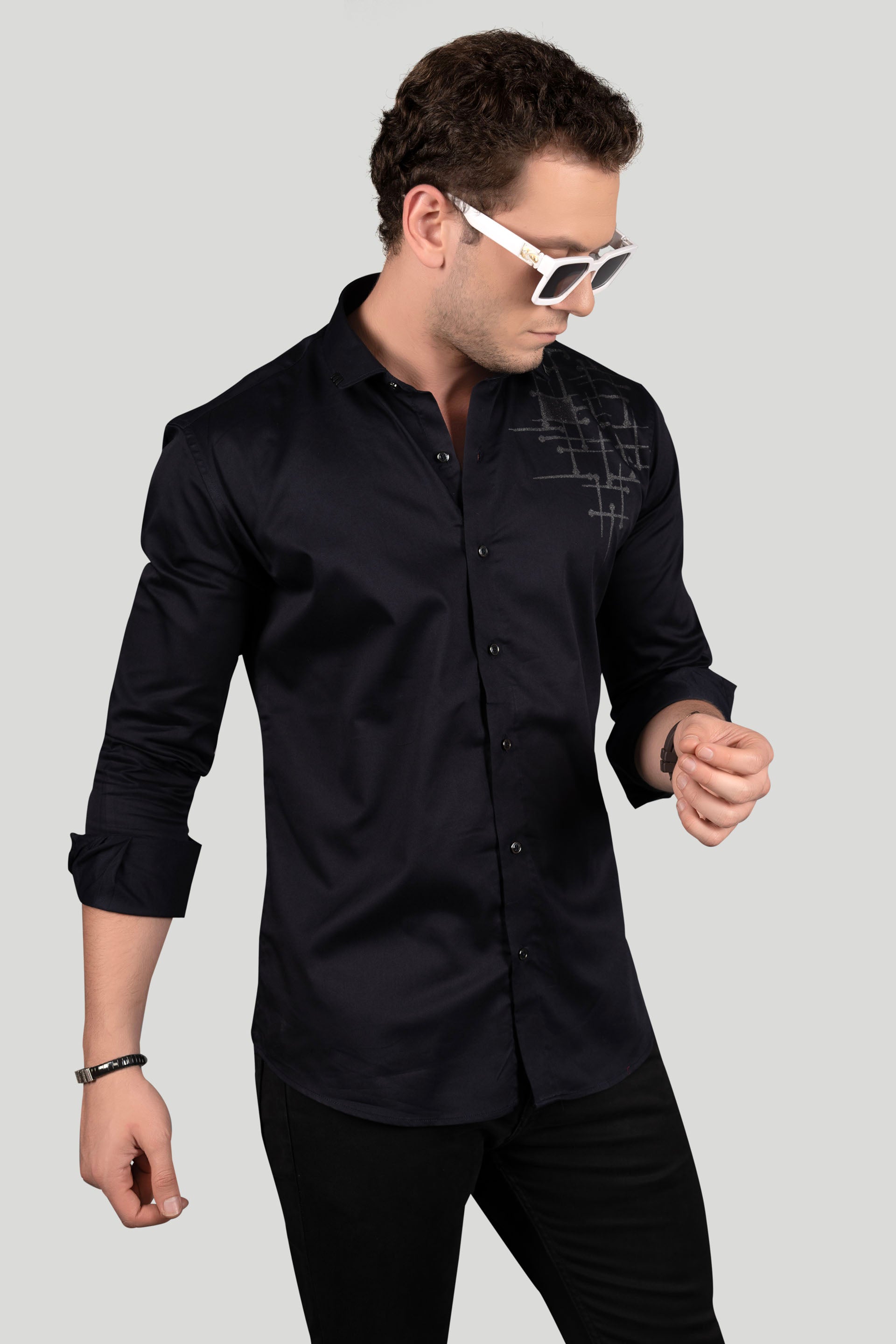 FRANCO NAVY BLUE DESIGNER SHIRT