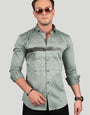 DOUGLAS BOTTLE GREEN  DESIGNER SHIRT