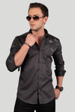 DUTTON BLACK DESIGNER SHIRT