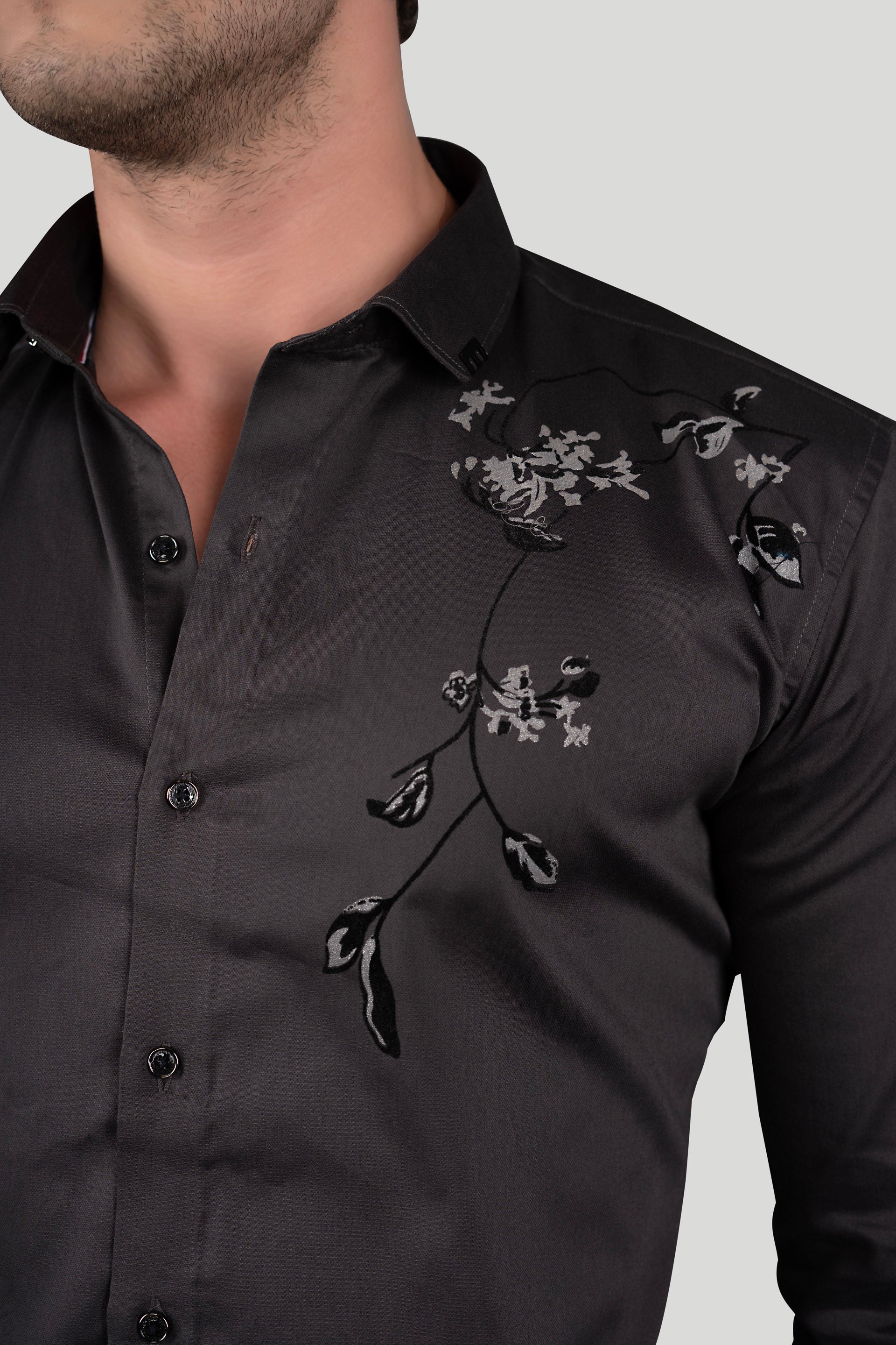 DUTTON BLACK DESIGNER SHIRT