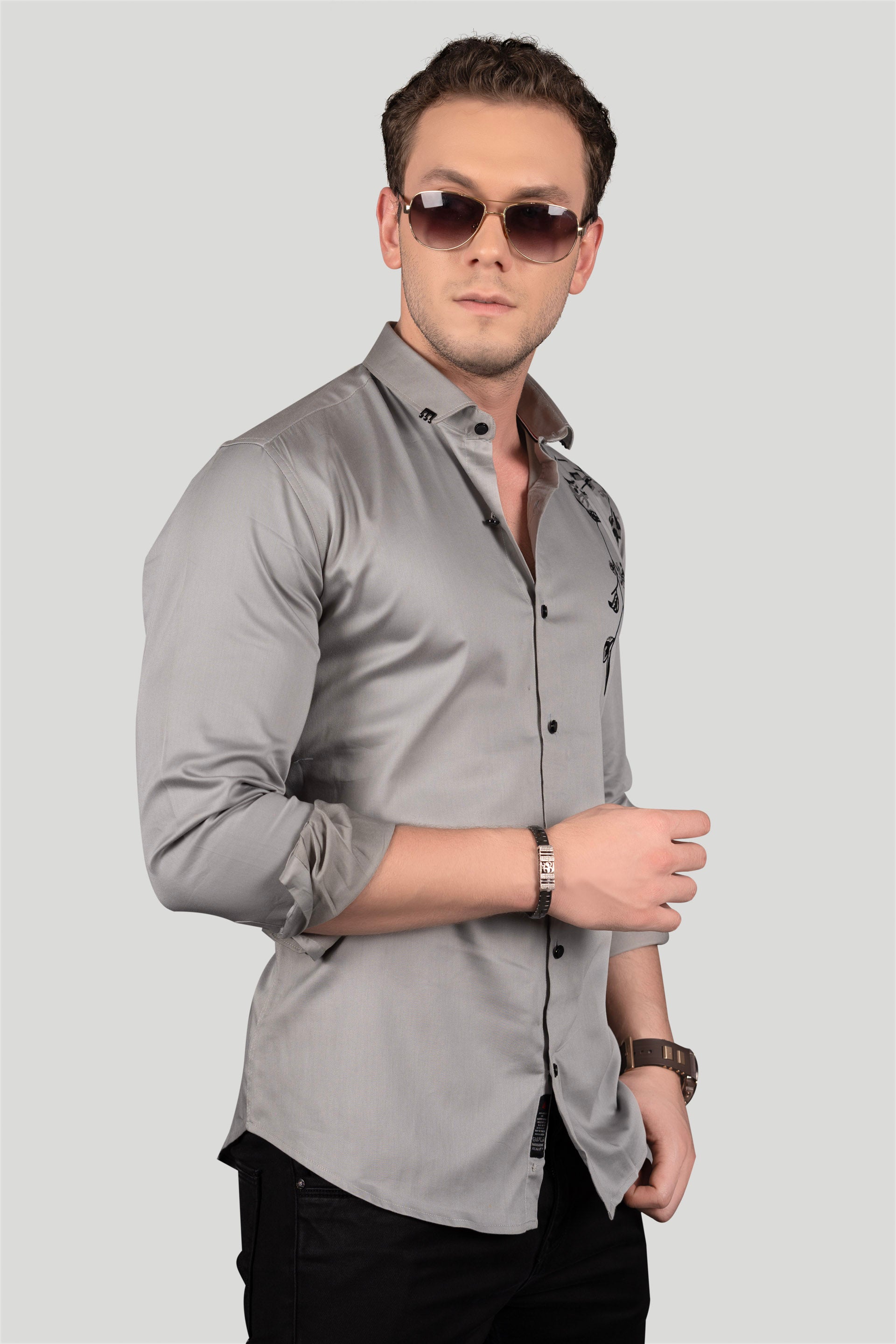 EVEREST GREY DESIGNER SHIRT