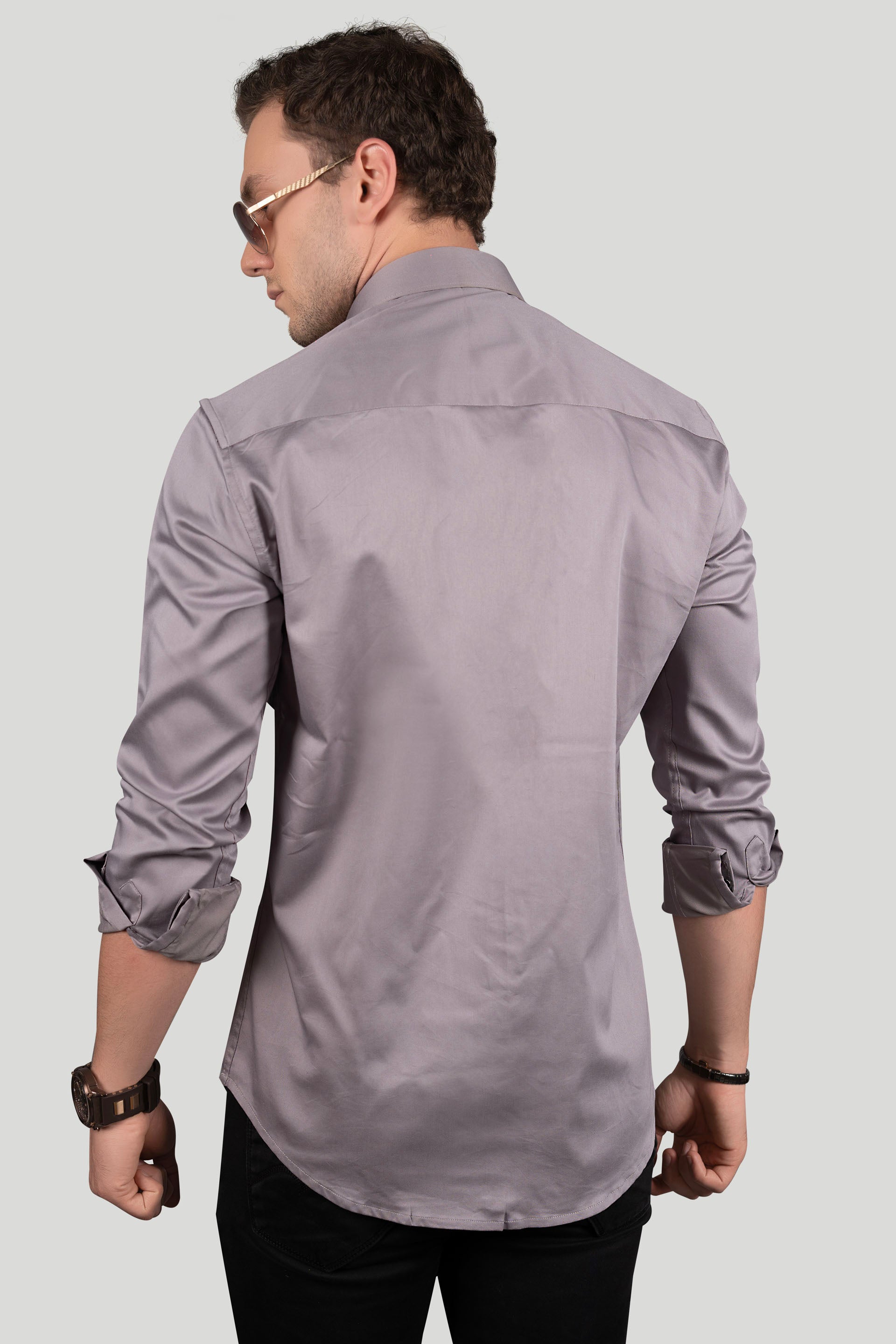 EDDIE DARK GREY DESIGNER SHIRT