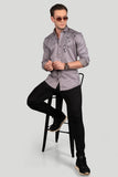 EDDIE DARK GREY DESIGNER SHIRT