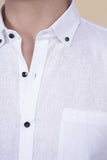 Valentin White Linen Solid Shirt