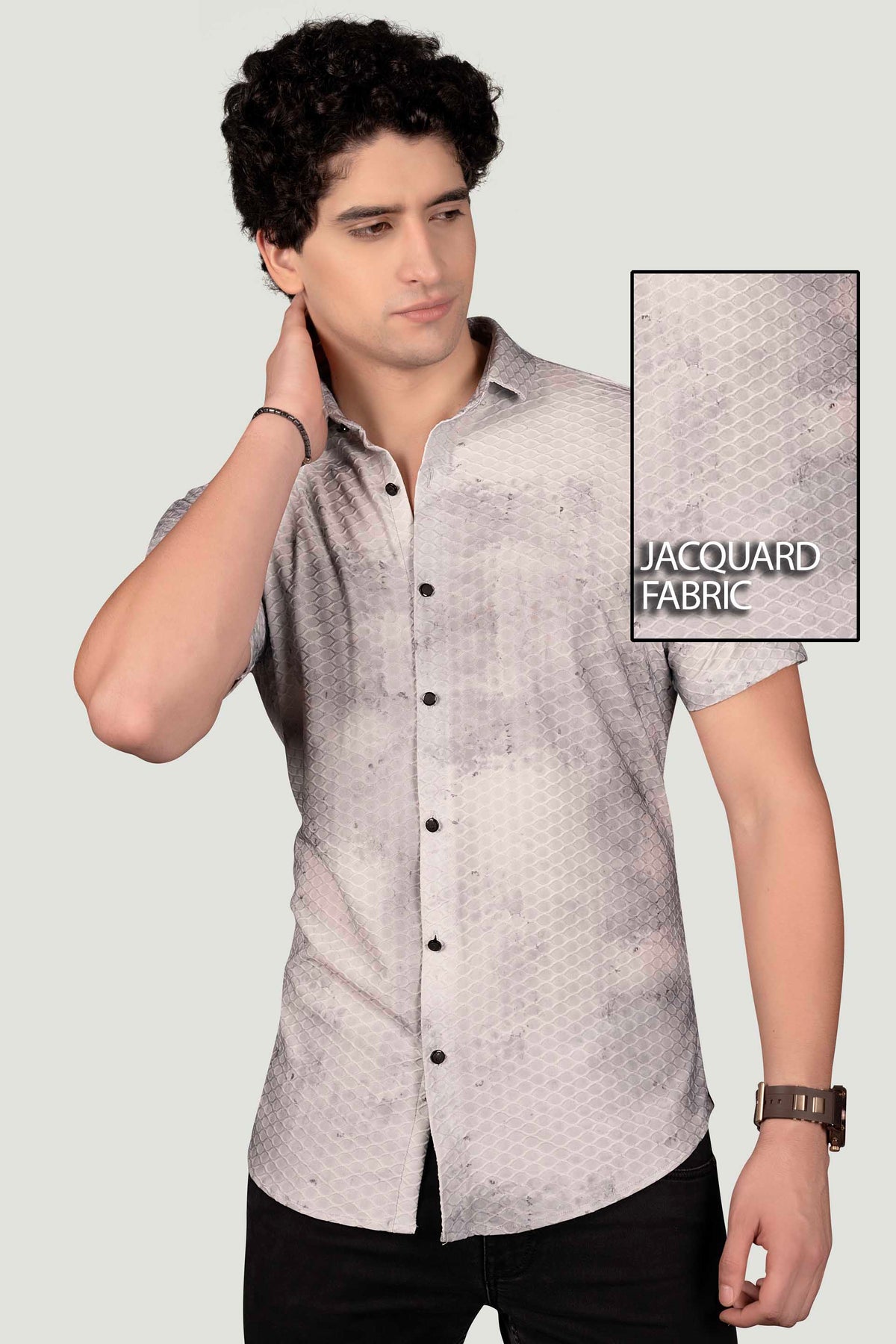 Jackson Grey Jacquard Print