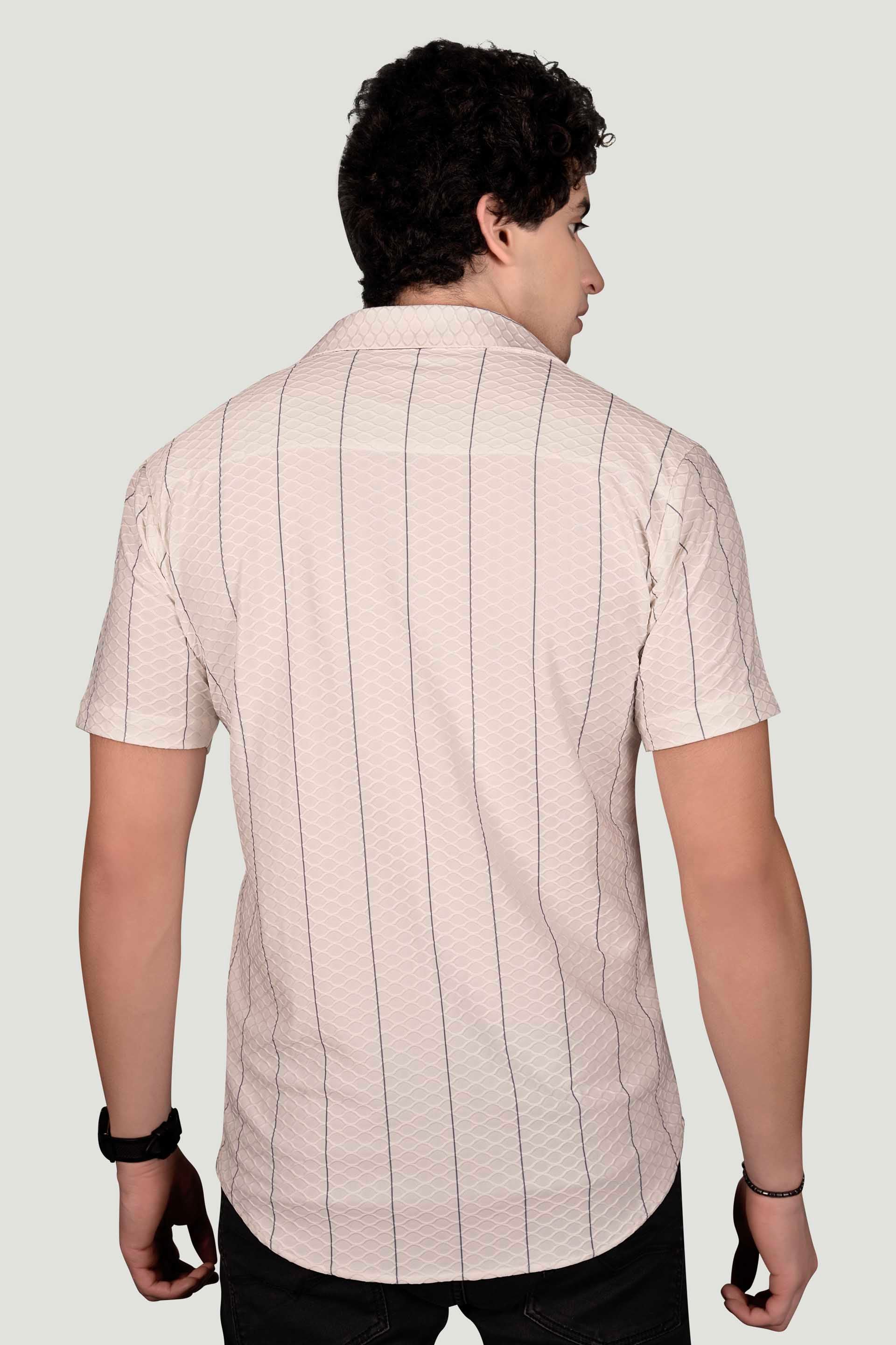 Felix White Jacquard Stripes