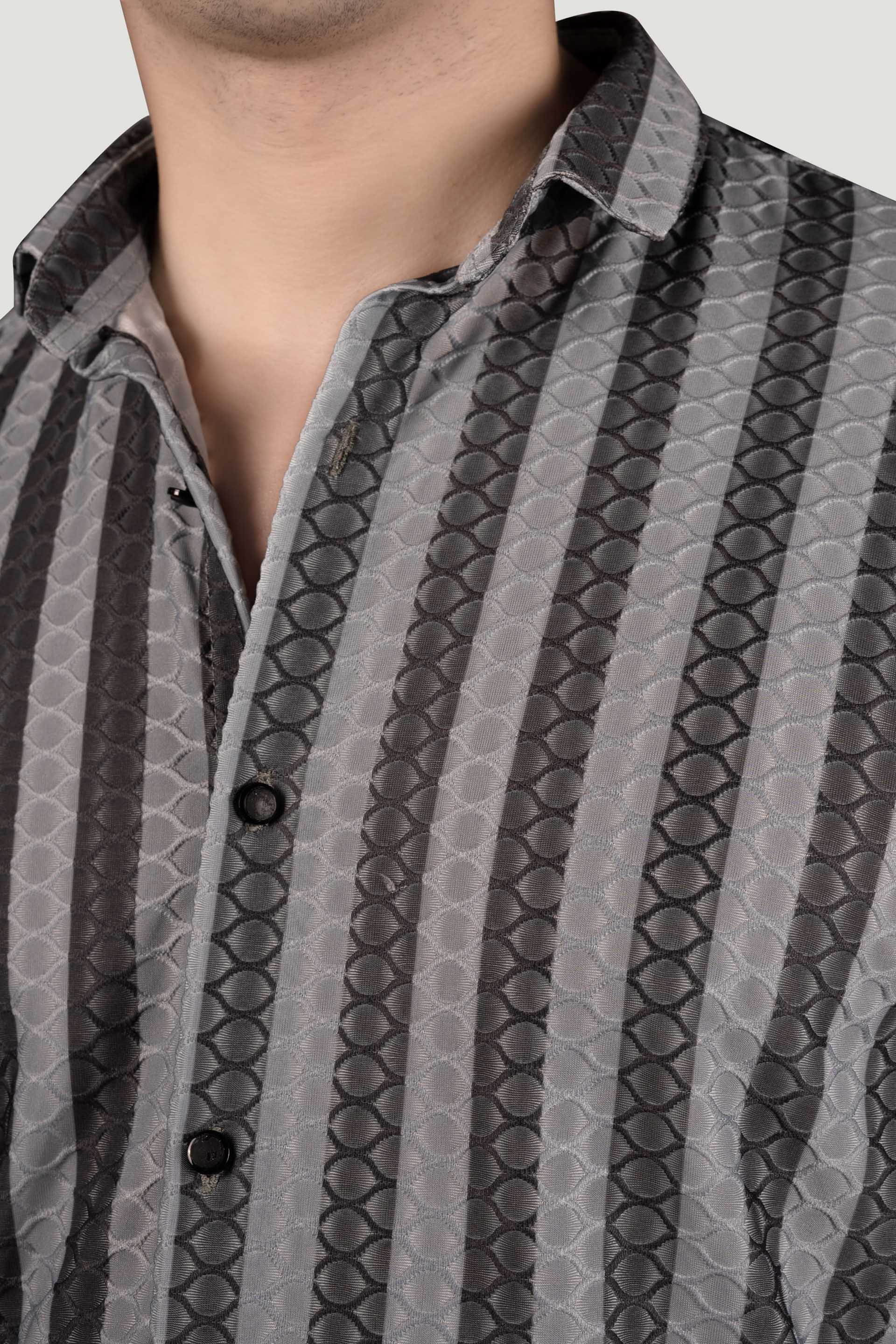 Dominic Grey Jacquard Stripes