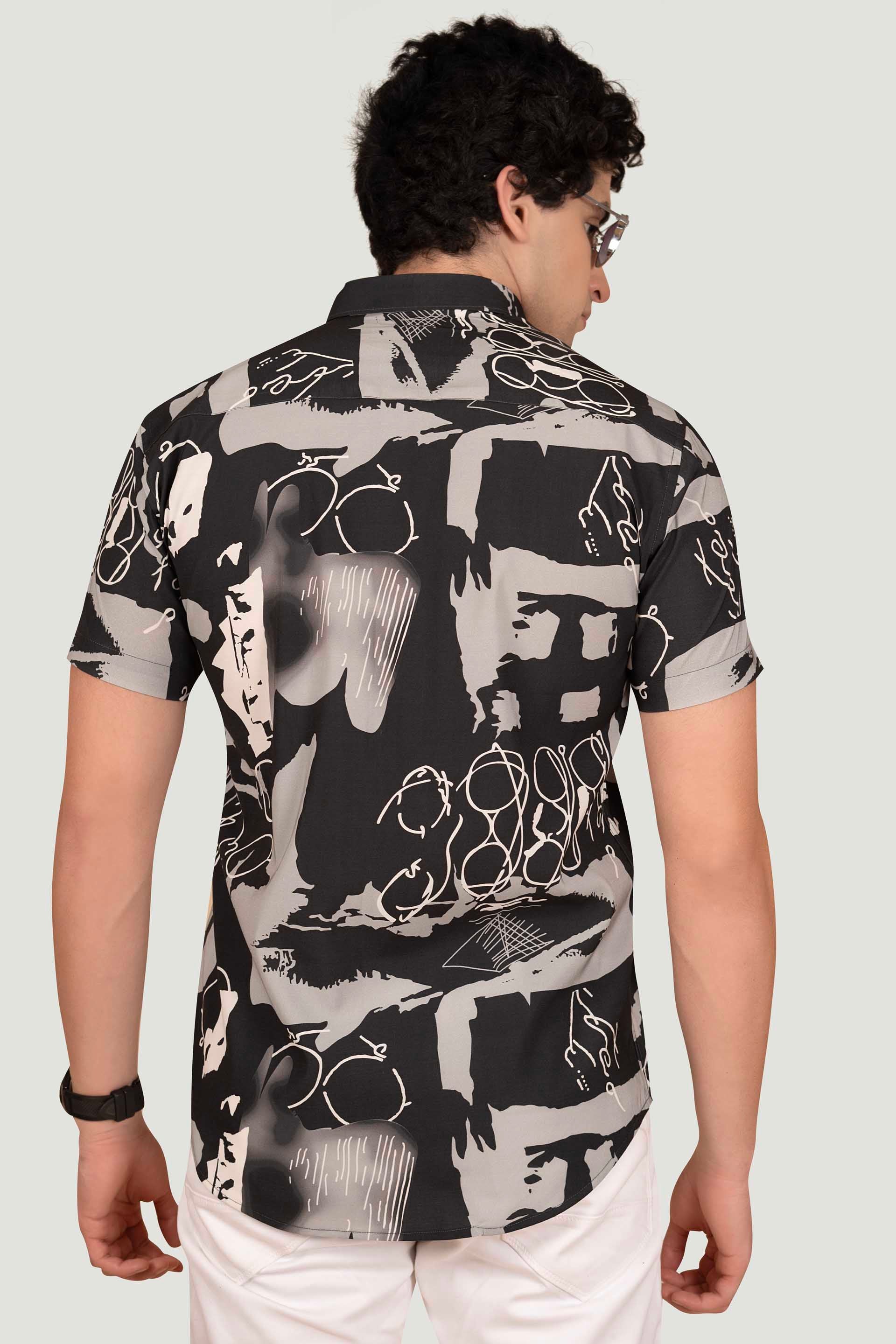 Samuel Black Heavy Viscose Print