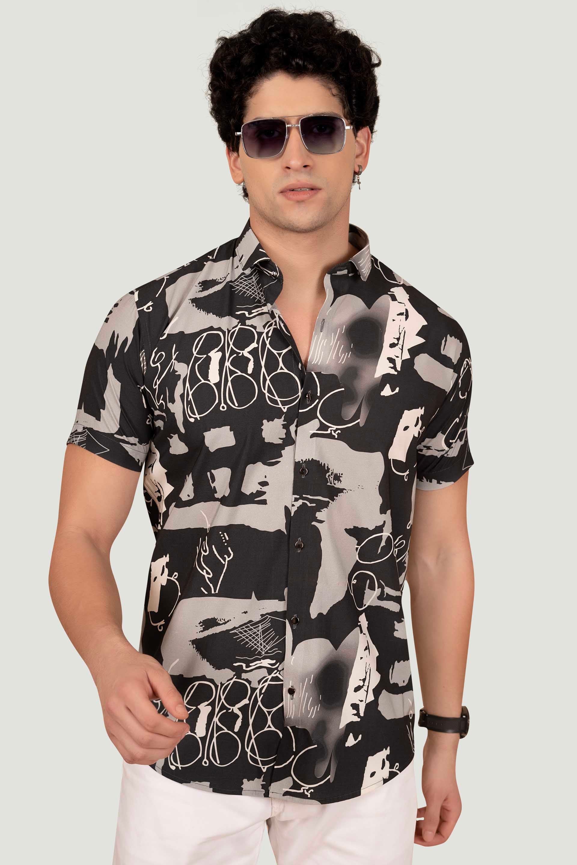 Samuel Black Heavy Viscose Print