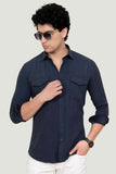 Double Pocket Noah Blue Solid