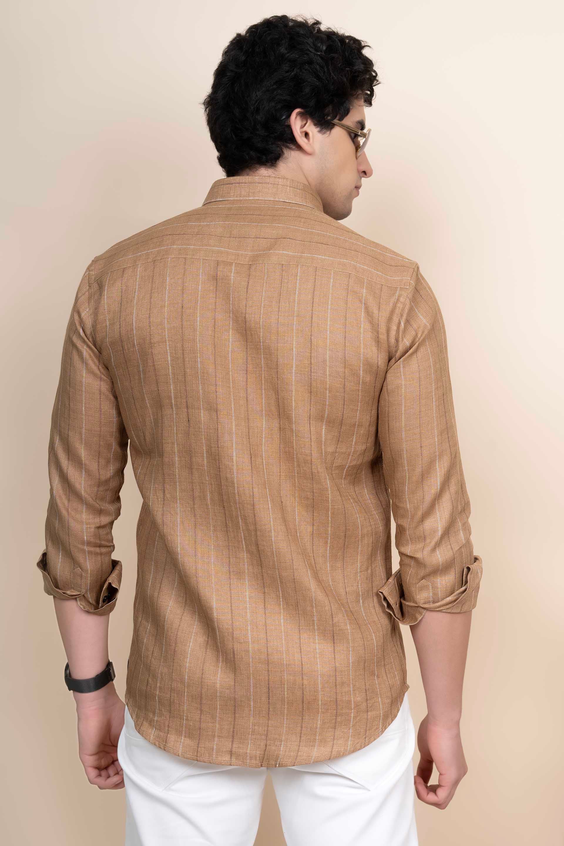 Jonah Brown Pure Linen Stripes