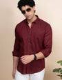 Luca Maroon Pure Linen Solid