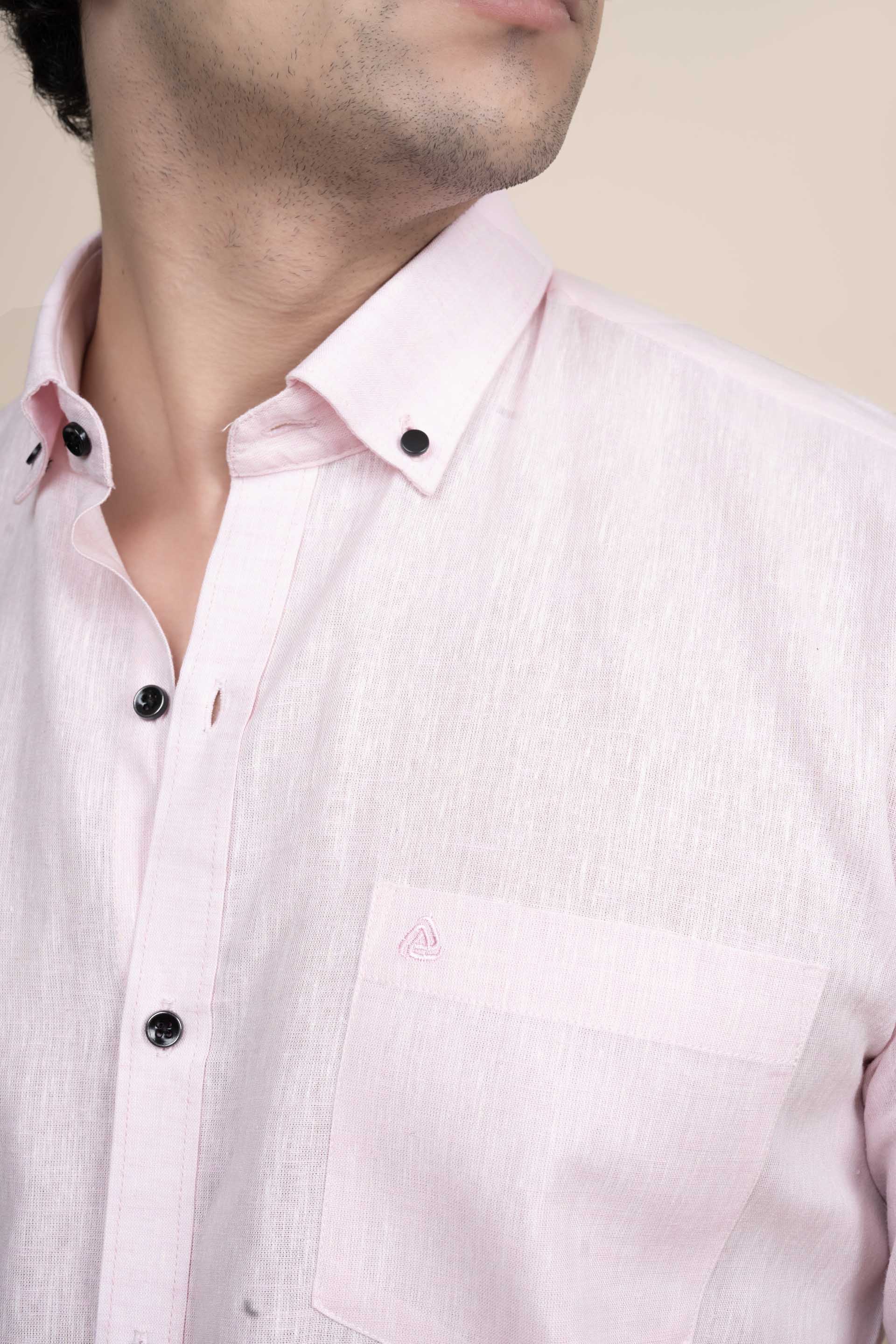 Max Pink Pure Linen Solid