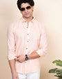 Kyle Pink Pure Linen Stripes