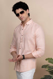 Kyle Pink Pure Linen Stripes