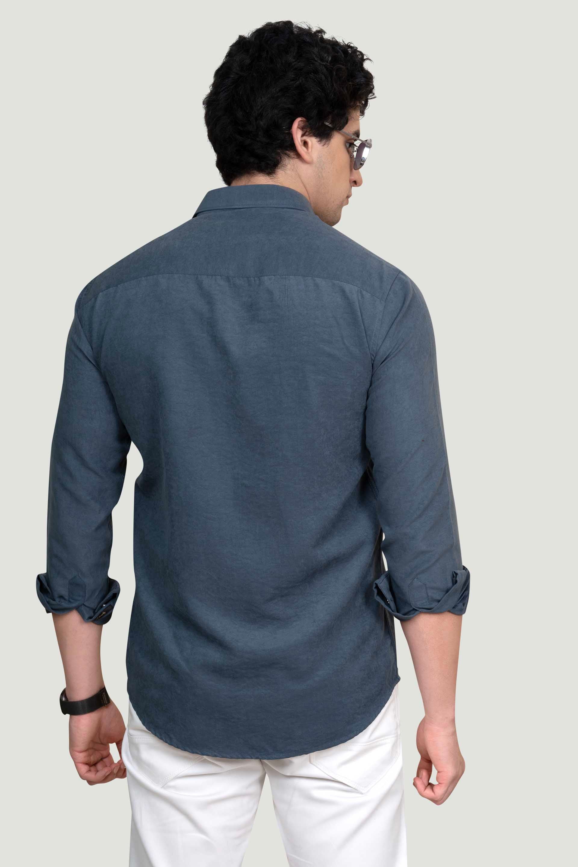 Double Pocket David Blue Solid