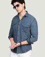 Double Pocket David Blue Solid