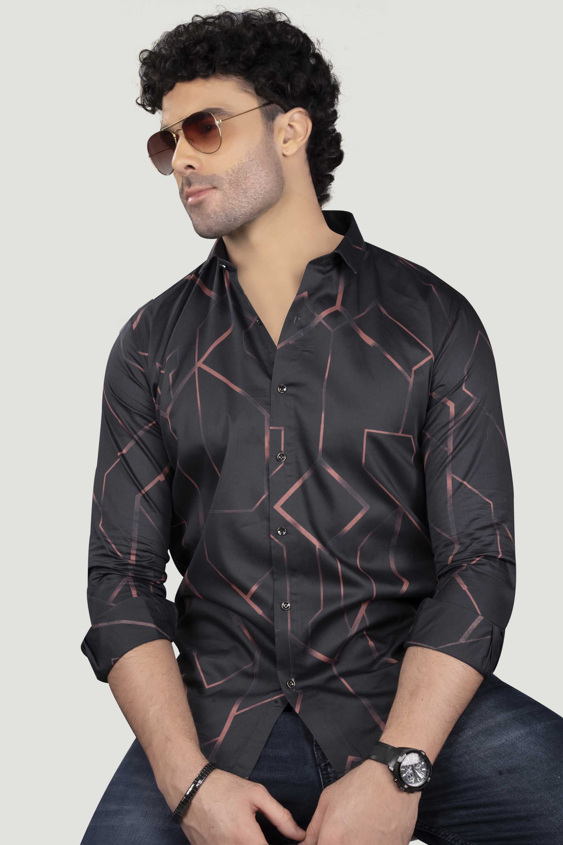 Deyan Black Cotton Print