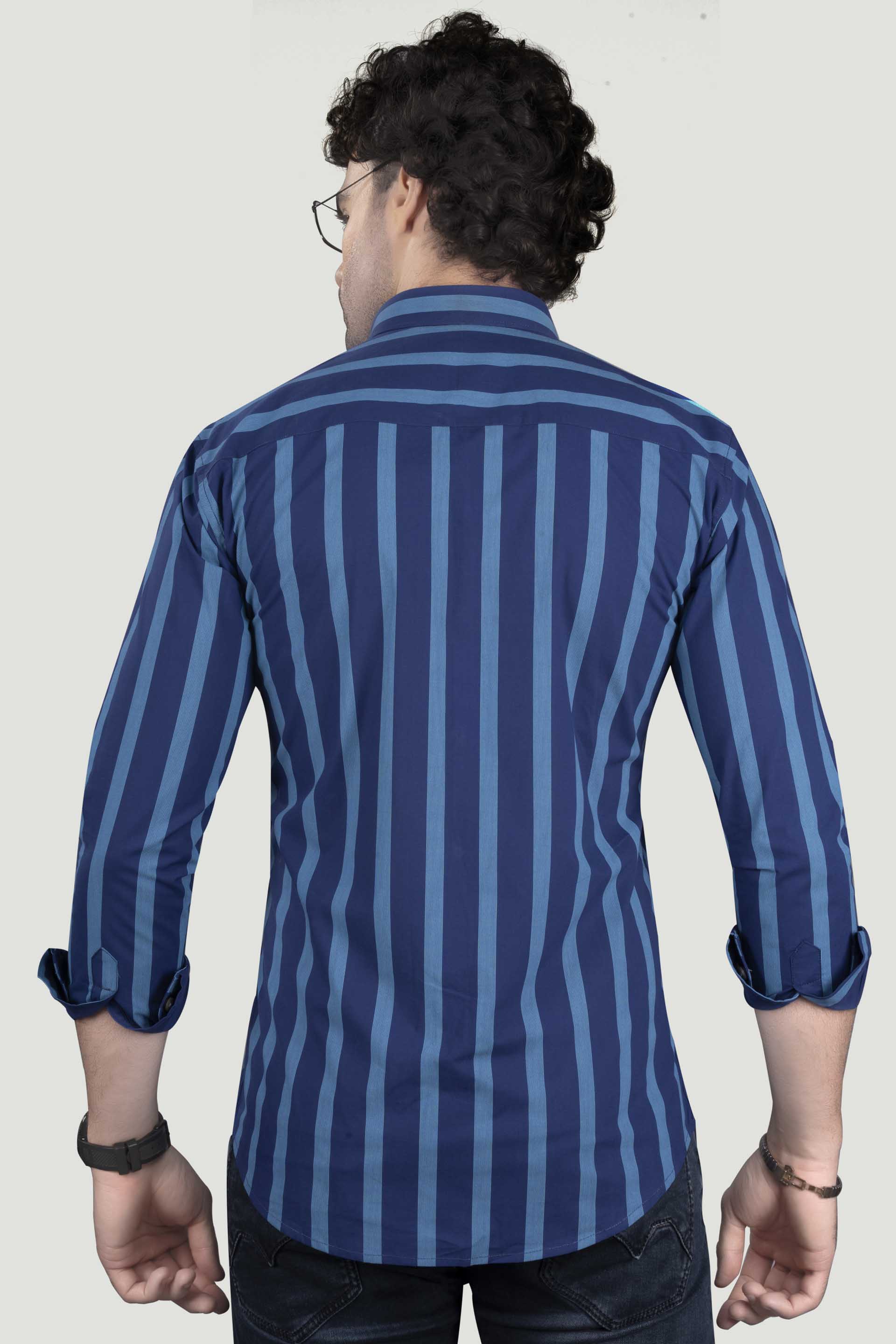 Lukyan Blue Cotton Stripes