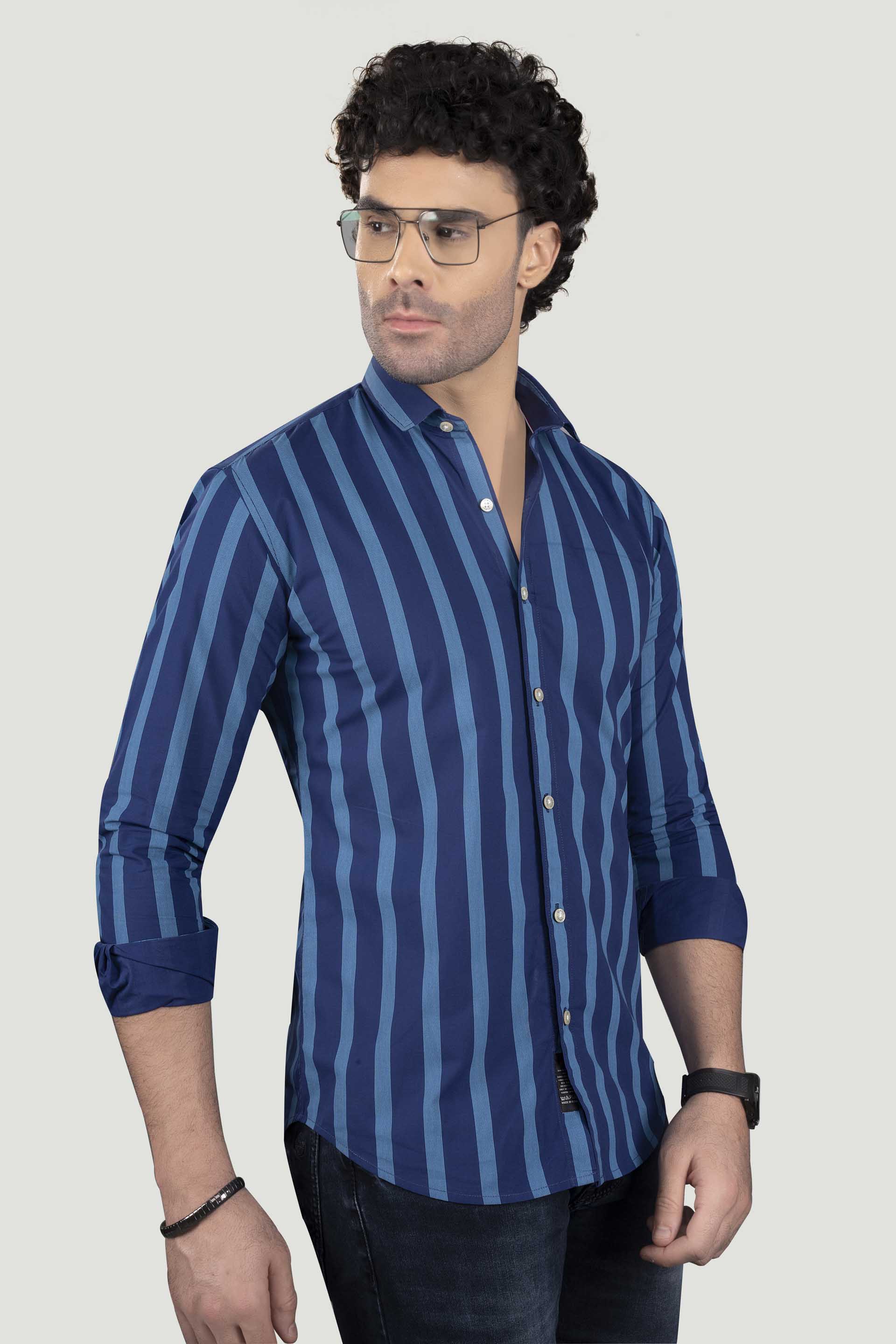 Lukyan Blue Cotton Stripes