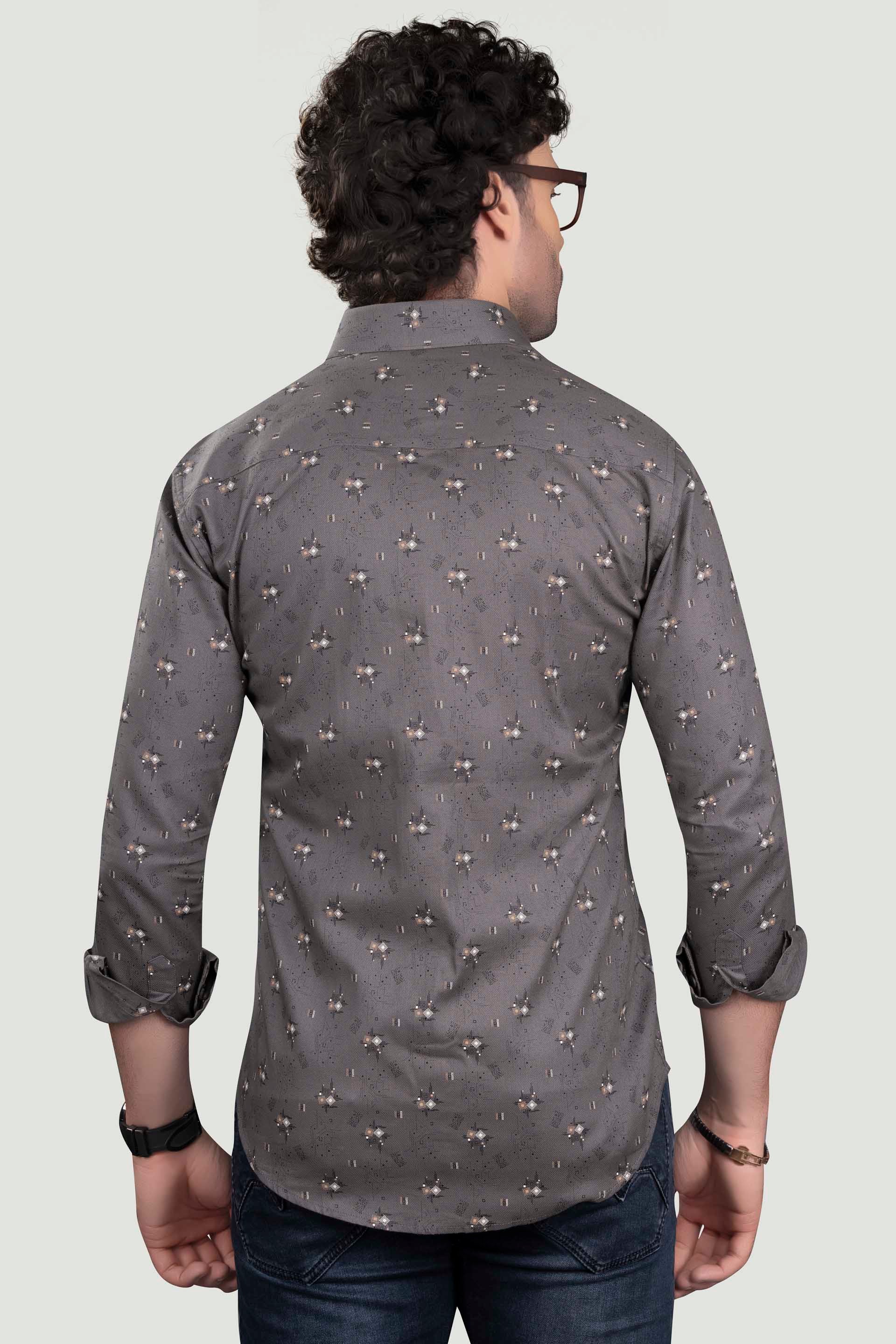 Arkady Grey Cotton Printed