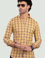 Michail Yellow Cotton Checks