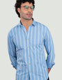 Andron Sky Blue Cotton Stripe