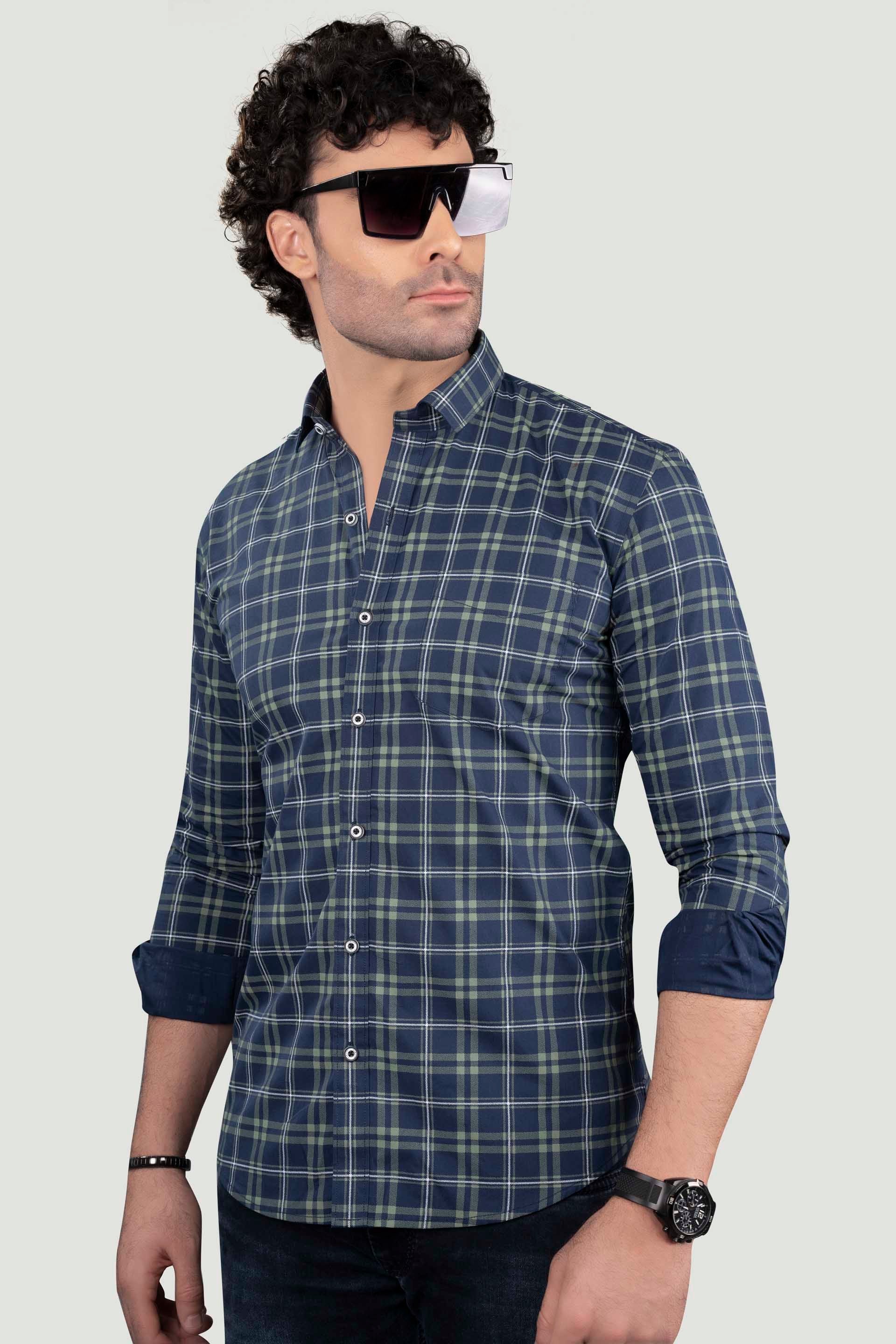 Georgiy Blue Cotton Checks