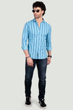 Ethan Sky Blue Cotton Stripes