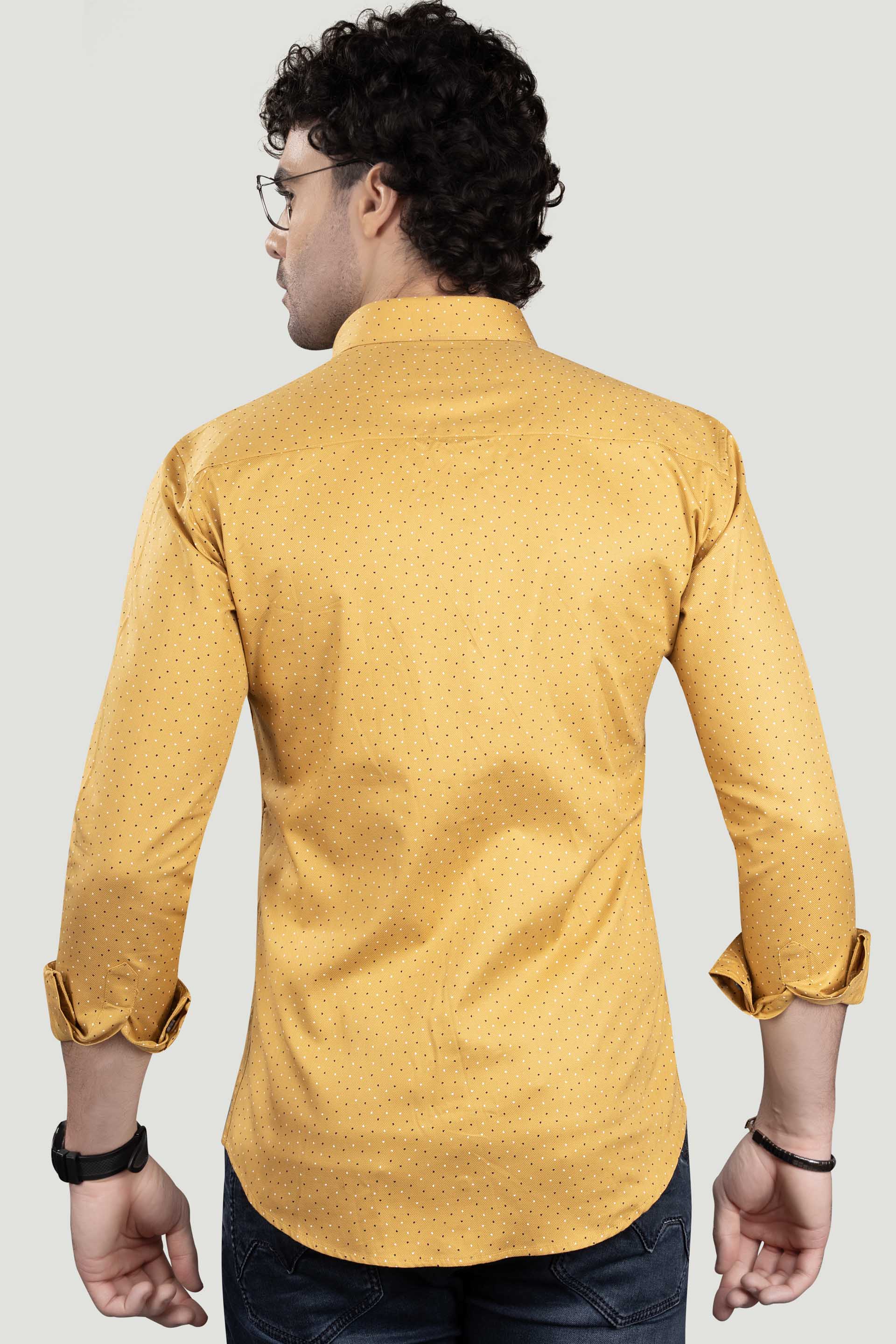 Liam Yellow Cotton Printed