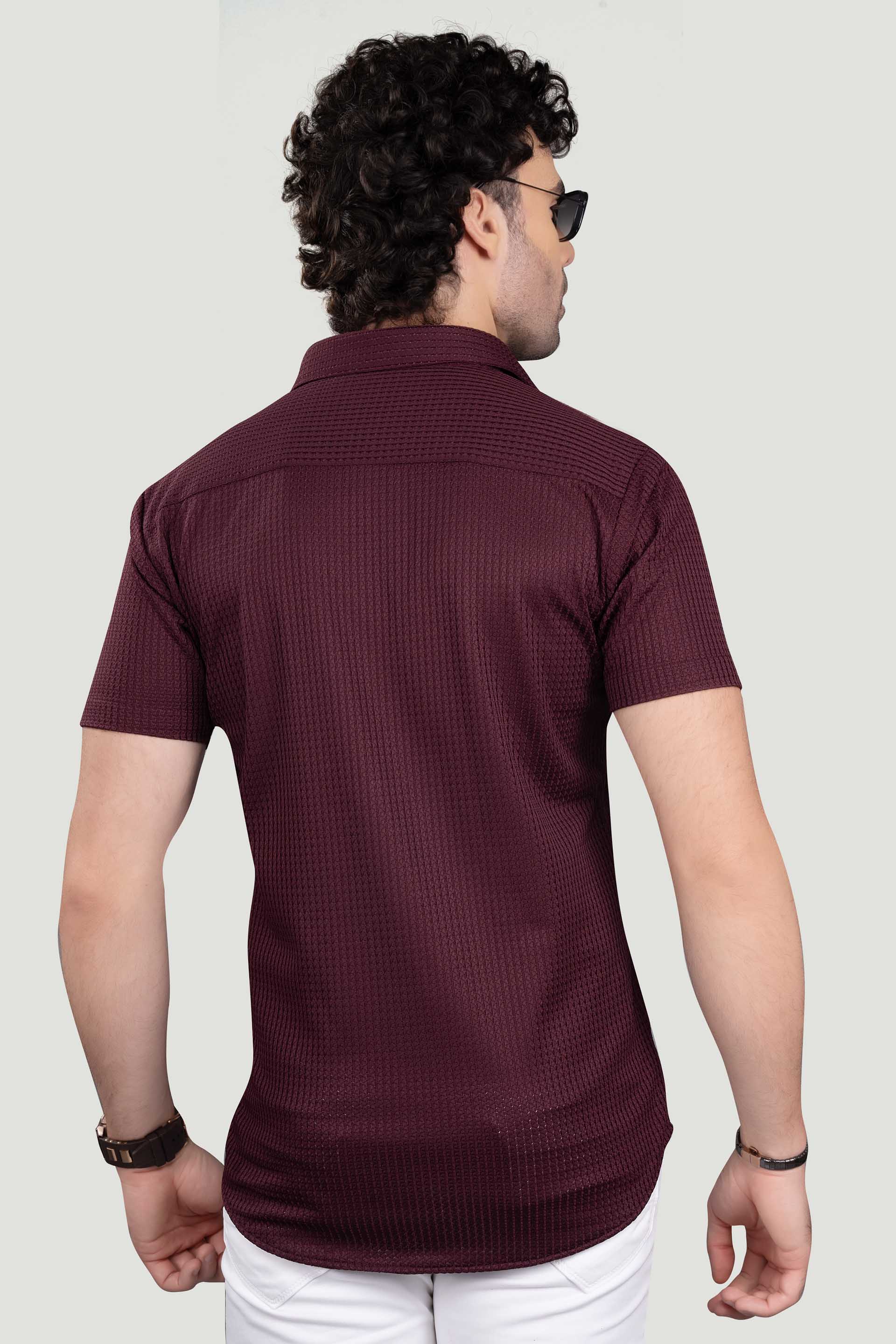 Valentin Maroon Lycra Knitted