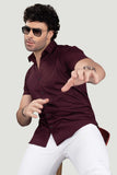 Valentin Maroon Lycra Knitted