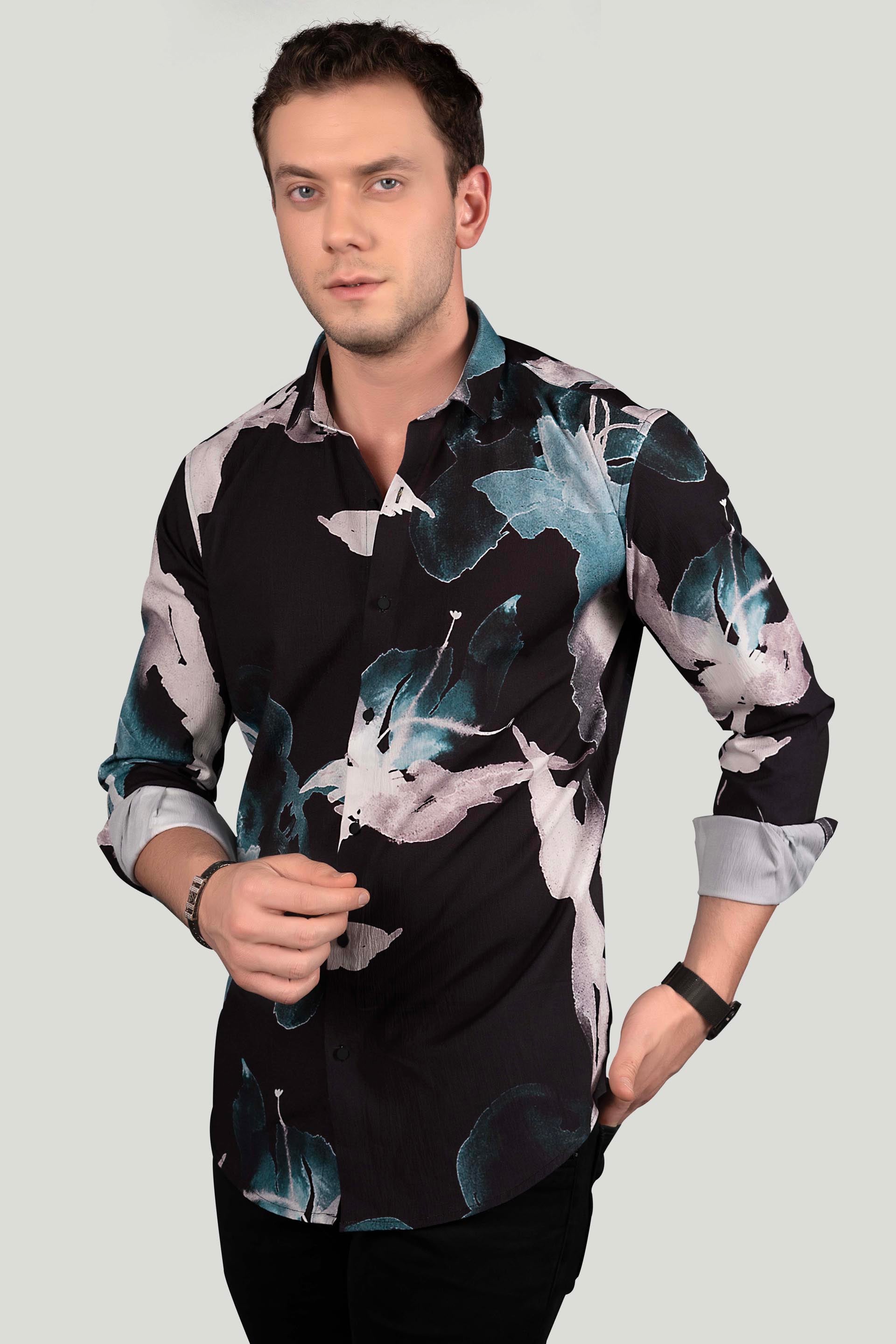 Eliel Black Crushed Print