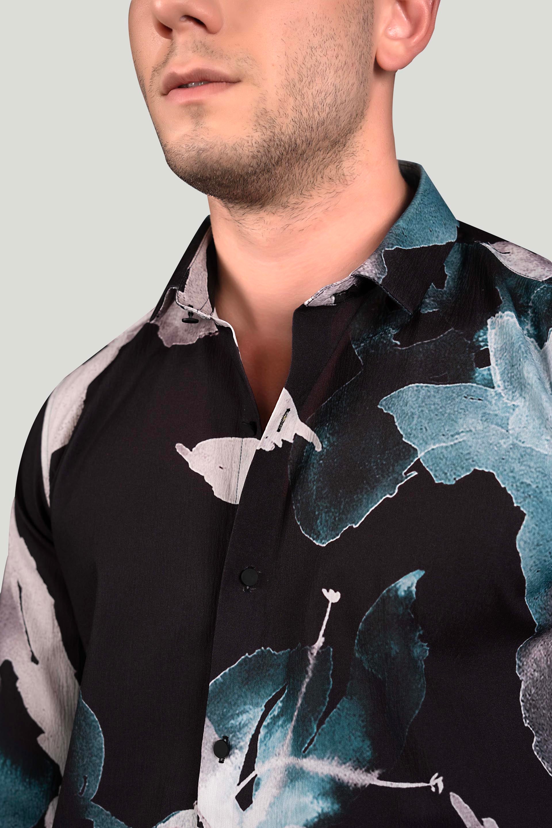 Eliel Black Crushed Print