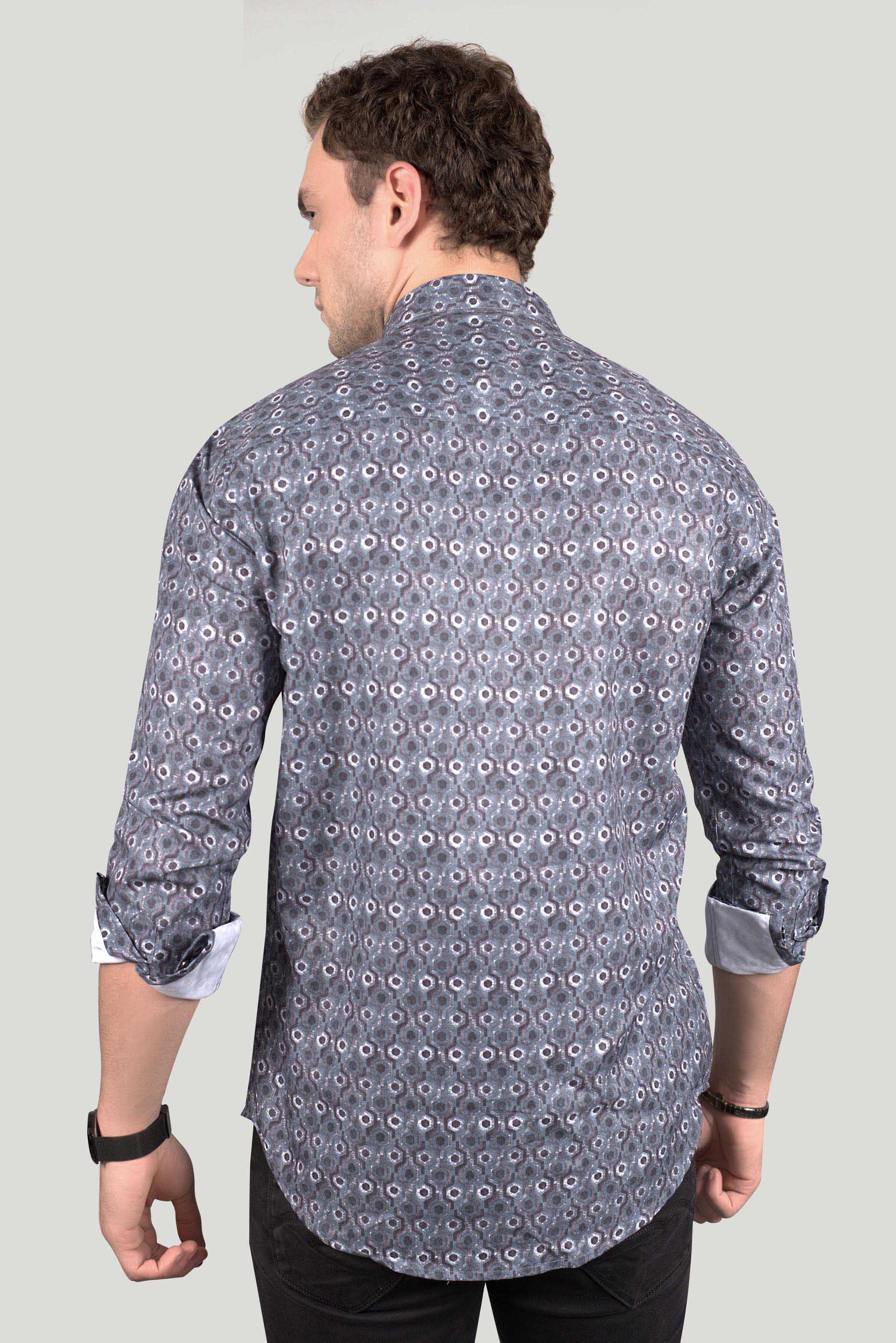 LANDYN BLUE GEOMETRIC PRINT