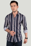 LANGSTON NAVY BLUE STRIPES PRINT