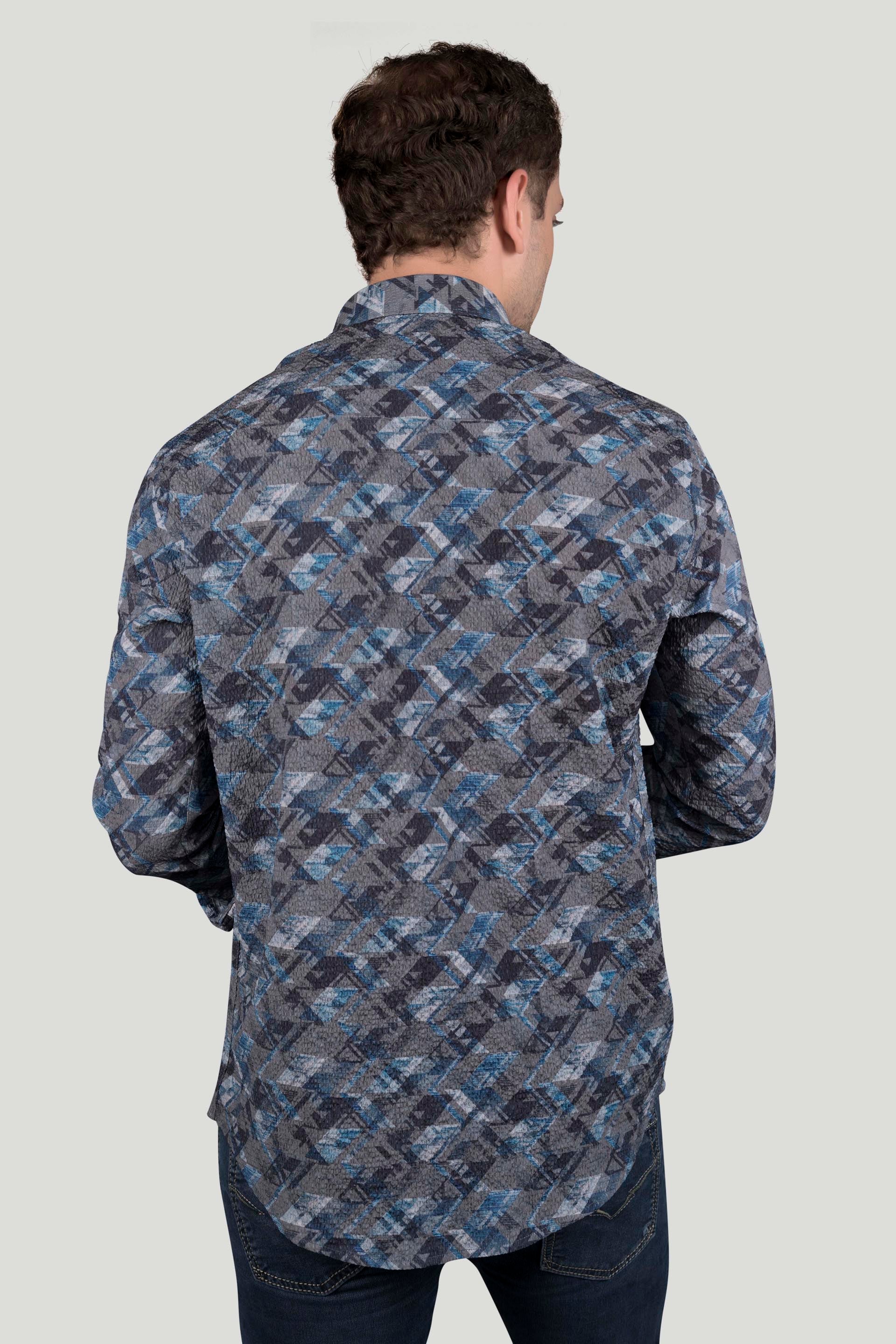 ALFREDO DARK GREY GEOMETRIC PRINT