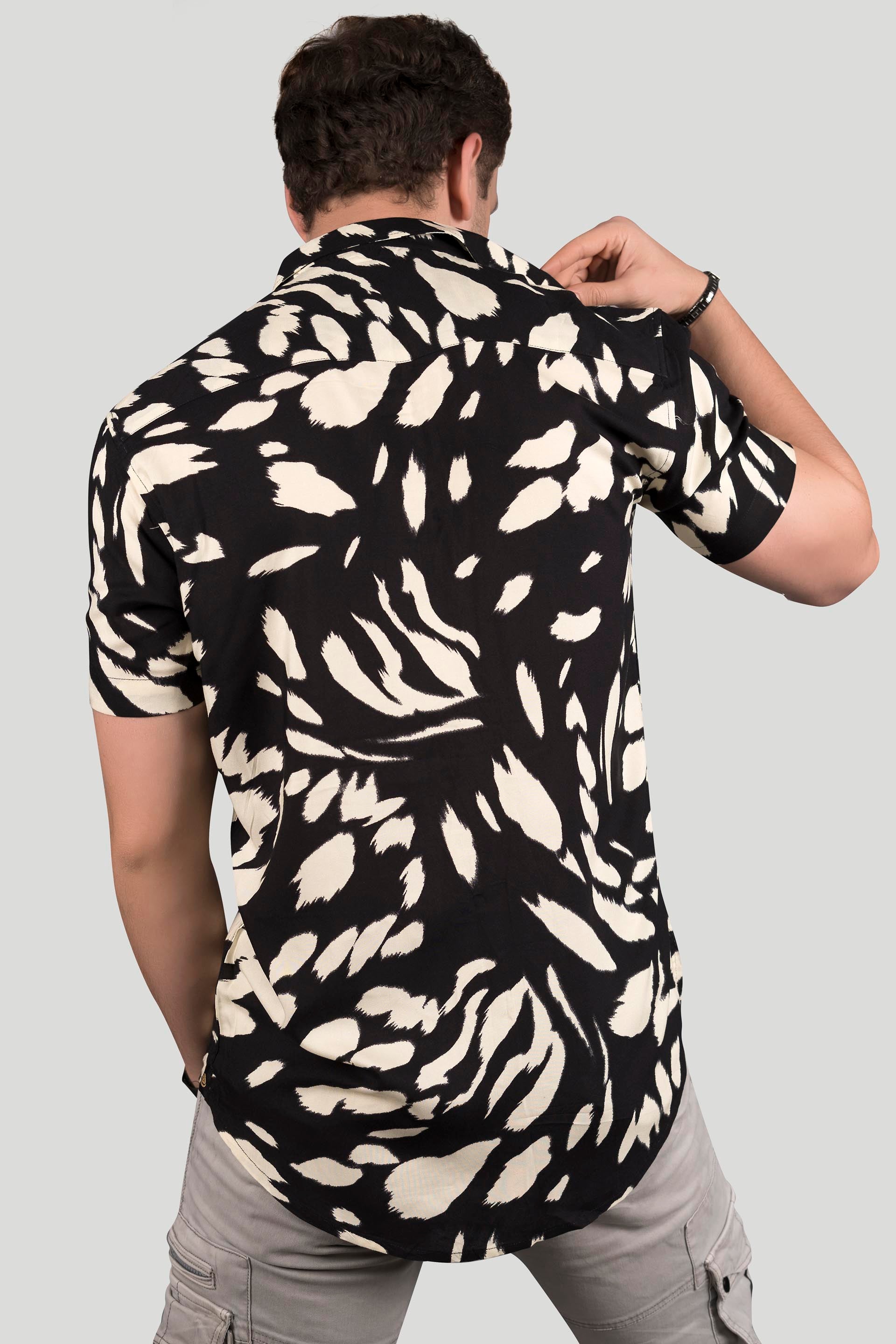 BRIDGER BLACK VISCOSE PRINT