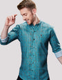 Darian Blue Stripe Printed Shirt