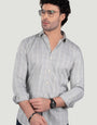 Dmitri Grey Cotton Check Shirt