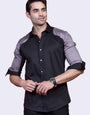 Dual Black Contrast Sleeves Party Wear Shirt