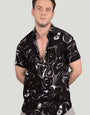 Edison Black Viscose Print - Resort Shirt