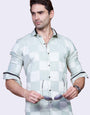 EMERALD GRID PARTY WEAR SHIRT