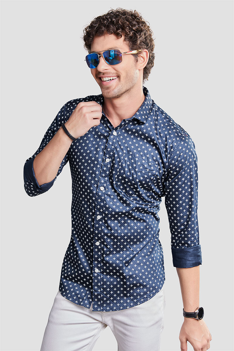 eduardo-navy-blue-printed-shirt