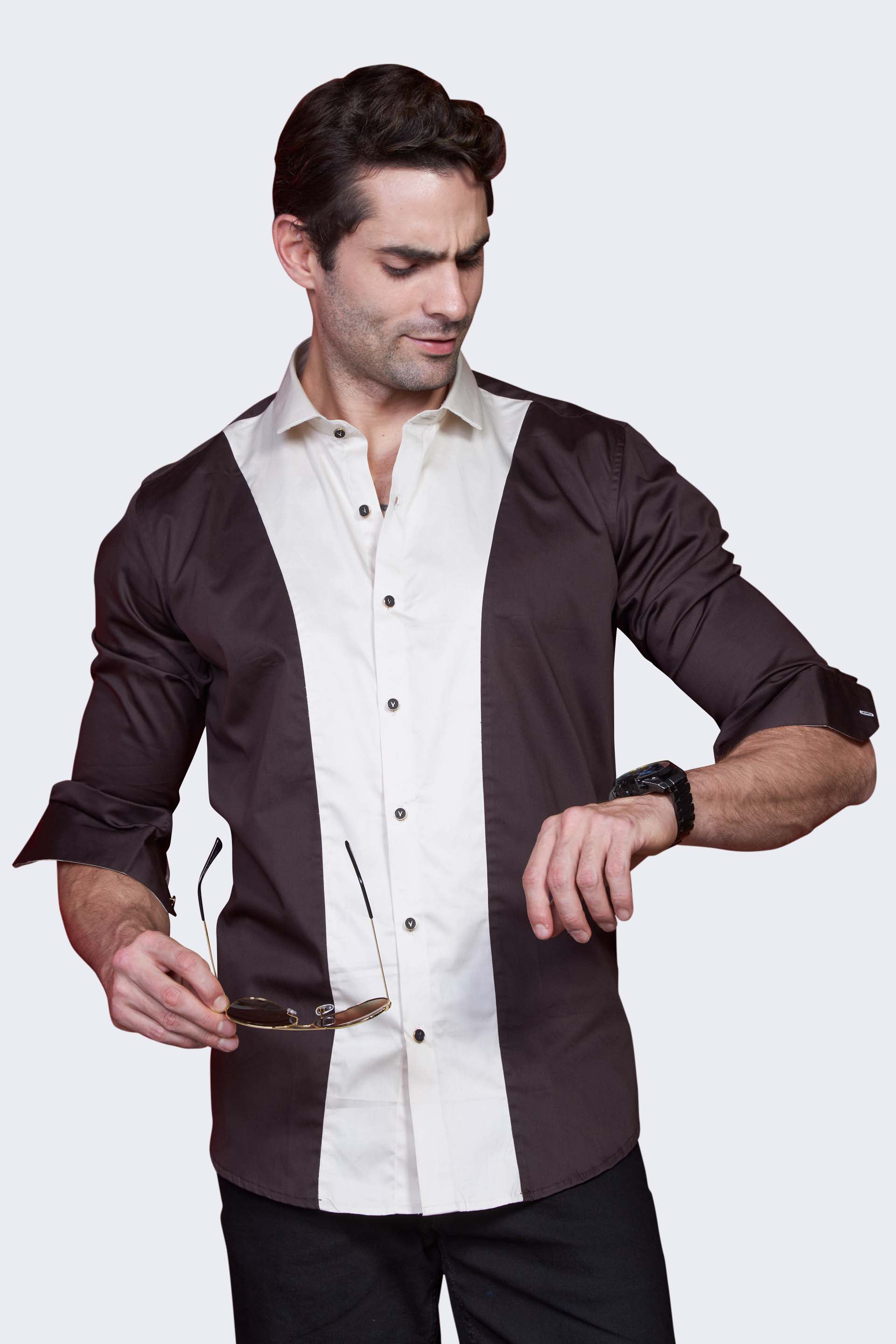 elegant-curved-stripes-brown-party-wear-shirt