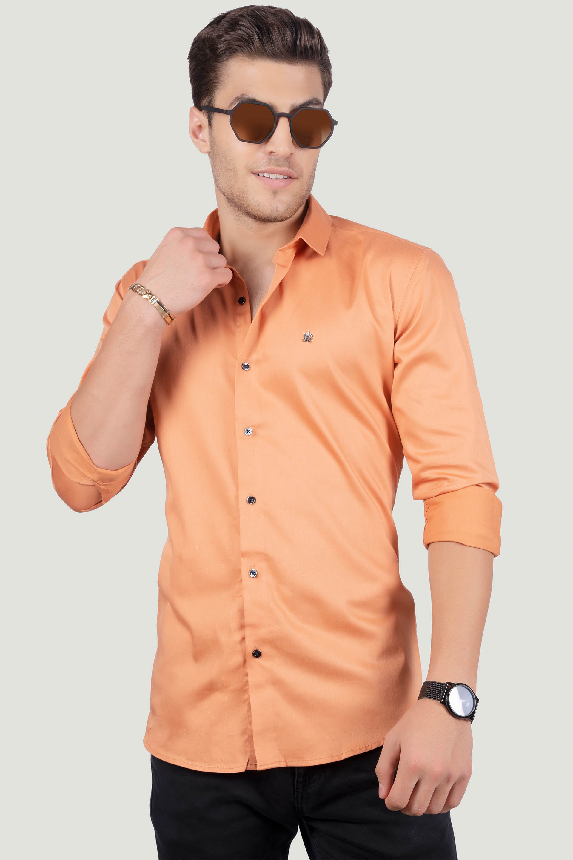 elegant-ferdinando-orange-solid-shirt