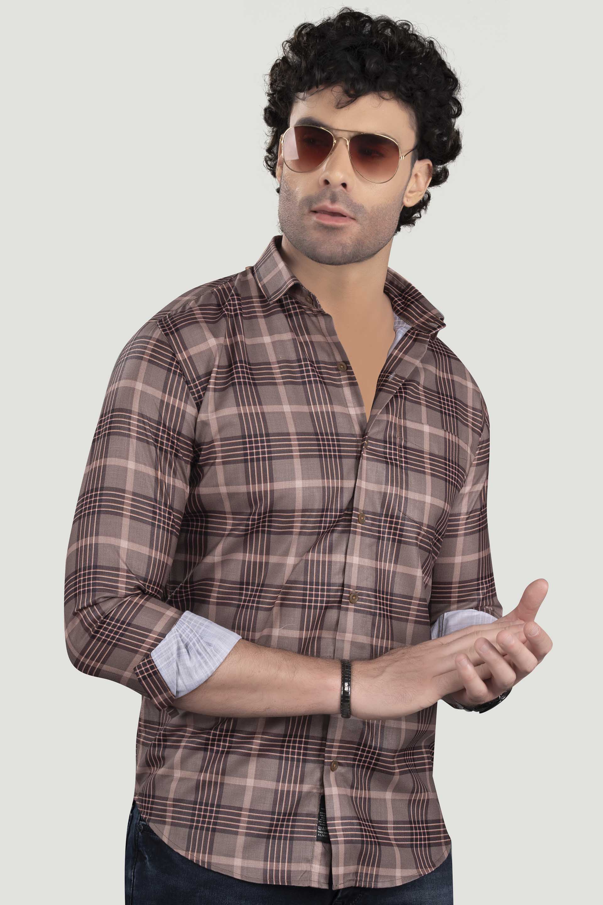 elegant-filipp-light-brown-cotton-check-shirt