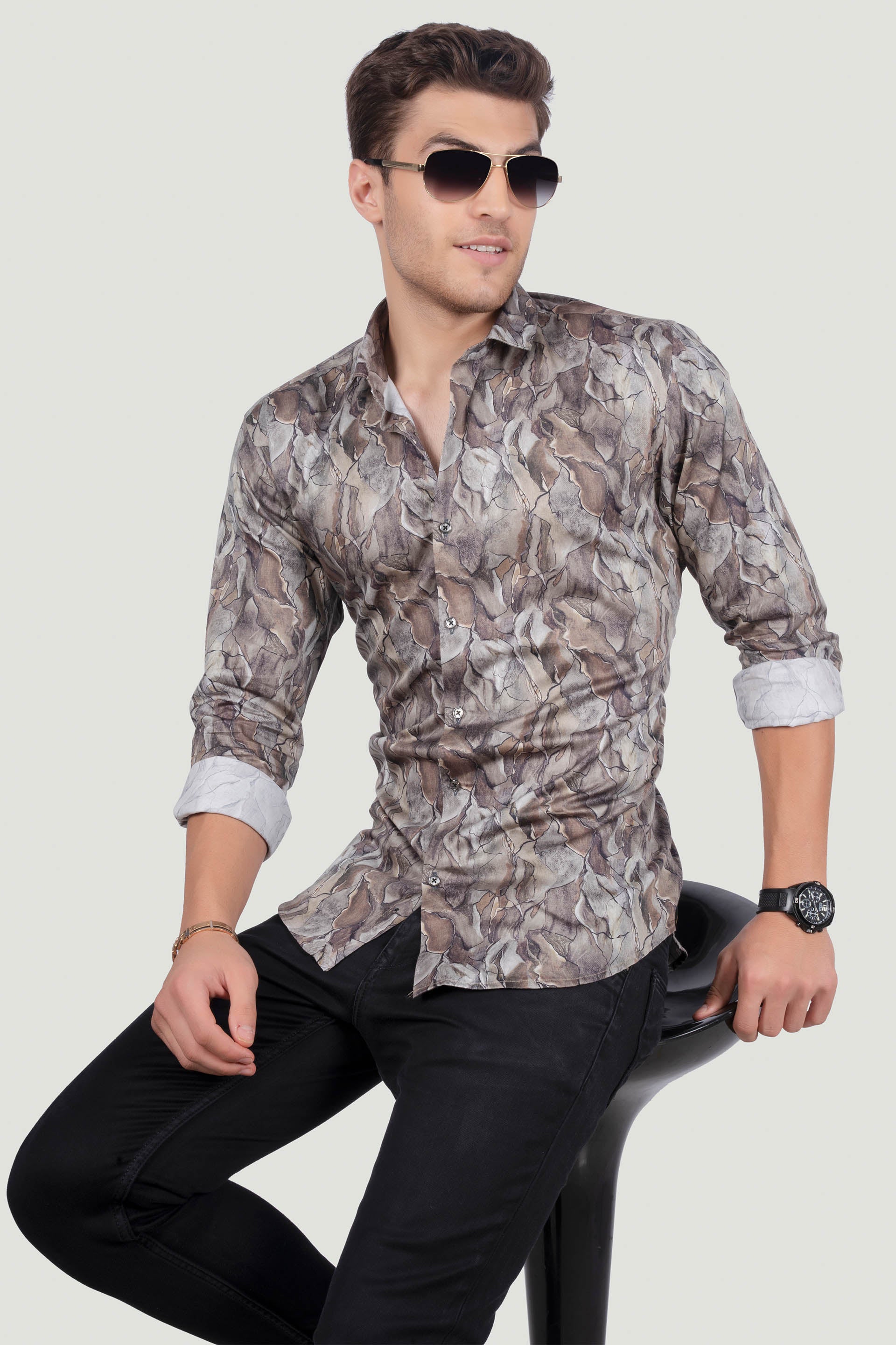 elegant-sandro-green-club-wear-shirt